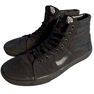 Vans Sk8-Hi Black Canvas High Top Skate Shoes Mens 10 Womens 11.5 VN000D5IB8C